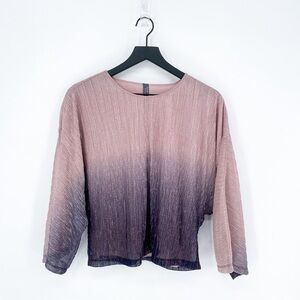 Anthropologie Serena Metallic Ombre Blouse Purple/Pink XS